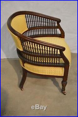 Vintage Antique Italian Settee Furniture Set Love Seat/Chair Yellow Color Wood