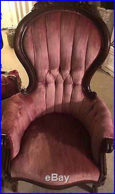 Vintage Antique Original Victorian Rococo Shabby Chic CHAIR SET (2 Chairs)