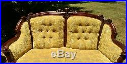 Vintage Antique Original Victorian Rococo Shabby Chic Loveseat and Chair