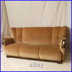 Vintage/Antique Period Art Deco sofa well upholstered in camel mohair velvet
