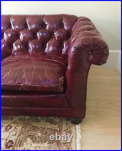Vintage Antique Red Leather Chesterfield Sofa for Sale