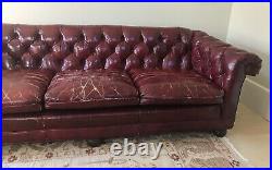 Vintage Antique Red Leather Chesterfield Sofa for Sale