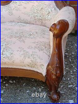 Vintage Antique Reproduction CHILDS CHILDRENS CHAISE Sofa VICTORIAN Parlor AS IS