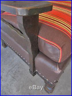 Vintage Branded Monterey Furniture Rancho Couch Sofa 1930's Leather Upholstery