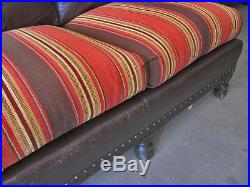 Vintage Branded Monterey Furniture Rancho Couch Sofa 1930's Leather Upholstery