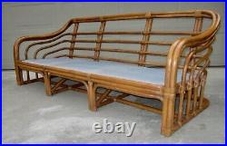 Vintage Brown Jordan Rattan bamboo sofa couch mid century Hollywood Regency