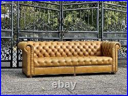 Vintage Button Tufted leather Chesterfield Sofa. By Leather Craft