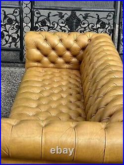 Vintage Button Tufted leather Chesterfield Sofa. By Leather Craft
