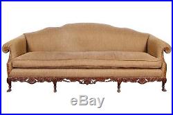 Vintage Camel Back Sofa With A Intricately Carved Wooden Frame (72651)