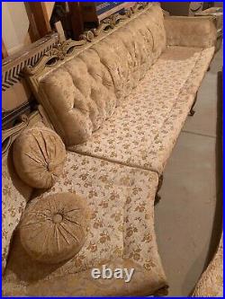 Vintage Carved French Provincial Sofa 115 long curved
