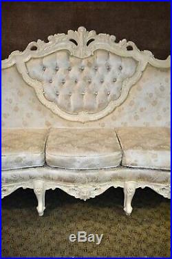 Vintage Carved Italian Renaissance Style Three Seat Sofa