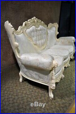 Vintage Carved Italian Renaissance Style Three Seat Sofa