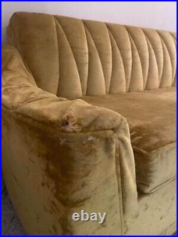 Vintage Castro'Sleeping Beauty' 2 piece MCM Velvet Sepentine Pullout Couch