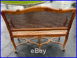 Vintage Century Chair Co. French Country Provincial Cane Loveseat Settee Sofa