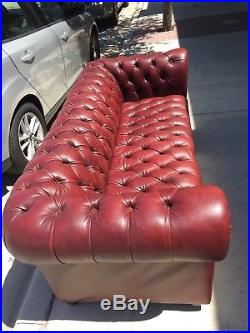 Vintage Chesterfield Burgundy Sofa