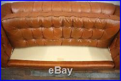 Vintage Chesterfield Sofa tufted button Caramel Leather Living Room Furniture