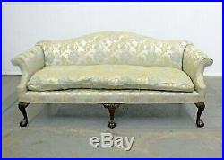 Vintage Chippendale Ball & Claw Down-Filled Camel Back Sofa