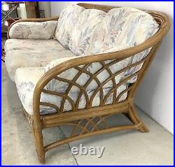 Vintage Coastal Three Seat Bamboo Sofa by Lane