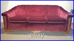 Vintage Crushed Velvet Sofa & Chair -Restored