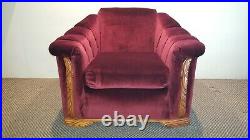 Vintage Crushed Velvet Sofa & Chair -Restored