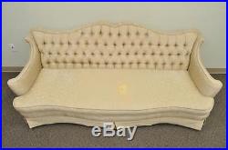 Vintage Custom French Hollywood Regency Upholstered Tufted Drape Form Sofa Couch