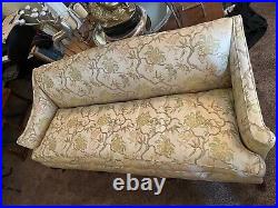 Vintage Custom Upholstered Chippendale Style Six Leg Down Cushion 82 Sofa