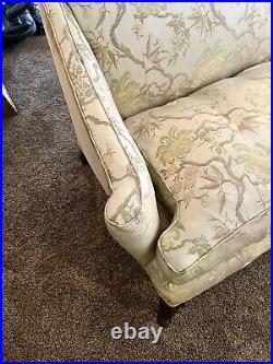 Vintage Custom Upholstered Chippendale Style Six Leg Down Cushion 82 Sofa