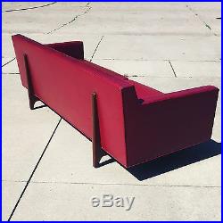 Vintage DUNBAR bracket Sofa Edward Wormley Design Mid Century Modern RED 50's