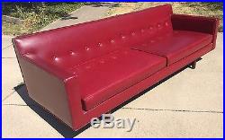 Vintage DUNBAR bracket Sofa Edward Wormley Design Mid Century Modern RED 50's