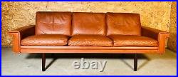 Vintage Danish MID Century Morgans Hansen 3 Person Leather Sofa