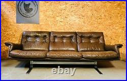 Vintage Danish MID Century Ryesberg 3 Person Buffalo Leather Sofa