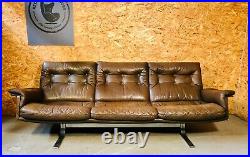 Vintage Danish MID Century Ryesberg 3 Person Buffalo Leather Sofa