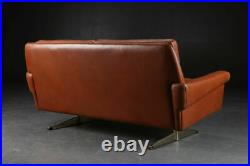 Vintage Danish MID Century Svend Skipper Cognac 2 Person Sofa 1965