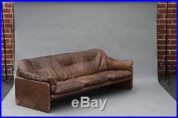 Vintage De Sede Leather Sofa Couch Desede Baughman Italian Knoll Danish Modern