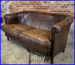 Vintage Dutch Leather Sofa