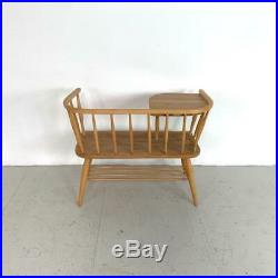 Vintage Ercol Telephone Love Seat Bench Sofa Chair Midcentury #2974