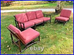 Vintage Ficks Reed 5 Pc. Rattan Sectional Sofa MCM Bamboo Lounge Chair Set