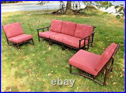 Vintage Ficks Reed 5 Pc. Rattan Sectional Sofa MCM Bamboo Lounge Chair Set