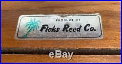 Vintage Ficks Reed Rattan Sofa Fretwork Hollywood Regency Palm Beach Bamboo