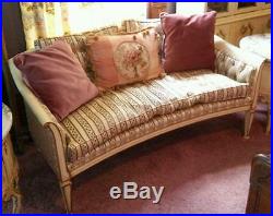 Vintage French Country French Provincial Down Filled Loveseat
