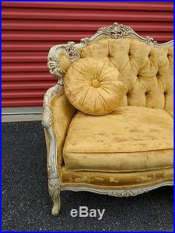 Vintage French Louis XIV XV XVI Carved Sofa 2 piece