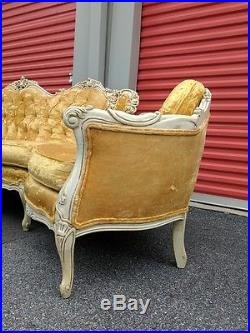 Vintage French Louis XIV XV XVI Carved Sofa 2 piece