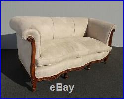 Vintage French Provincial Off White Settee Loveseat Goose Down Feathers Cushion