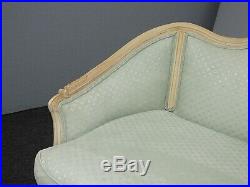 Vintage French Provincial Off White wPastel Mint Fabric Settee Loveseat GORGEOUS