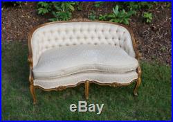 Vintage French Provincial Settee with Down Filled Cushion