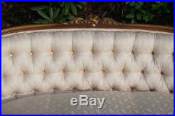 Vintage French Provincial Settee with Down Filled Cushion