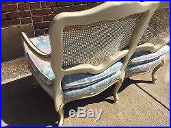 Vintage French Provincial Shabby Chic Caned Sofa Couch Settee
