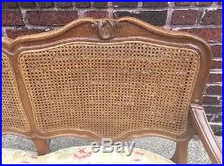 Vintage French Provincial Shabby Chic Double Caned Sofa Couch Settee A