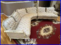 Vintage French Provincial Sofa 1960s Three Piece Sectional