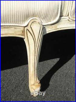 Vintage French Provincial Style White Chaise Lounger Settee